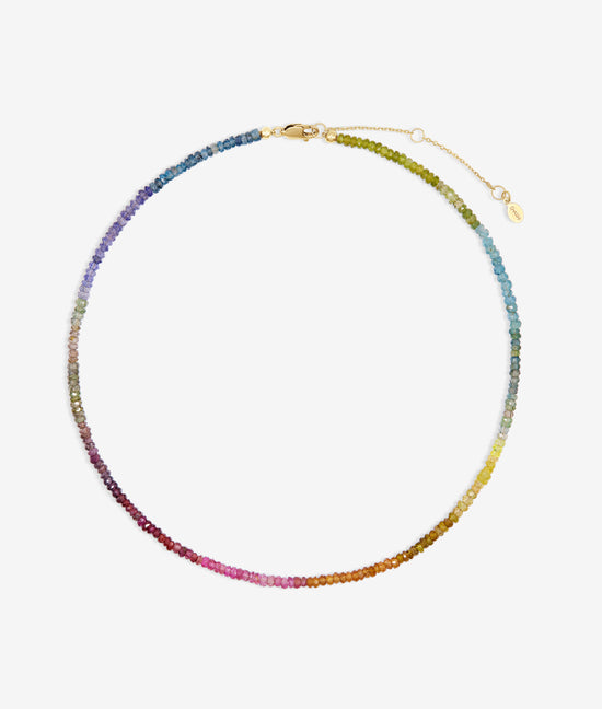 Shashi Aisha Gemstone Necklace Muted Rainbow