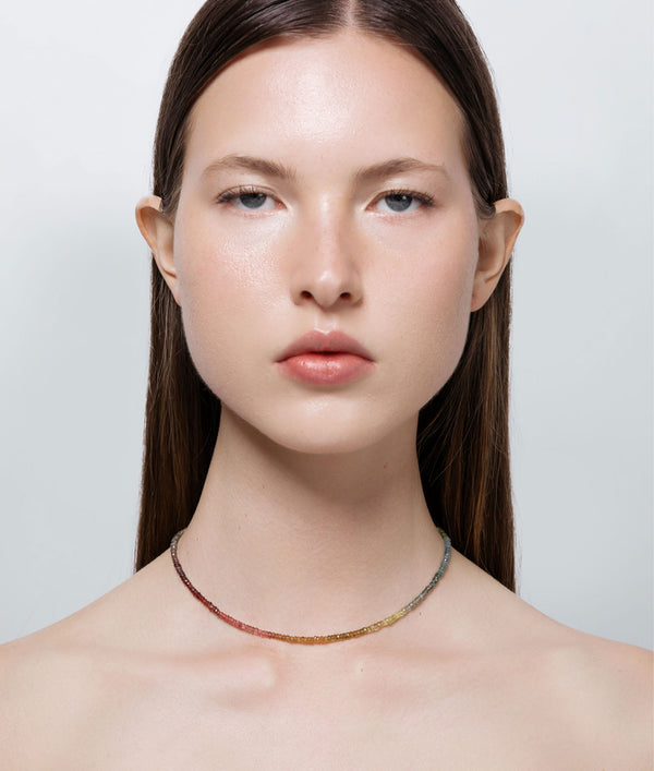 shashi Aisha Gemstone Necklace Muted Rainbow