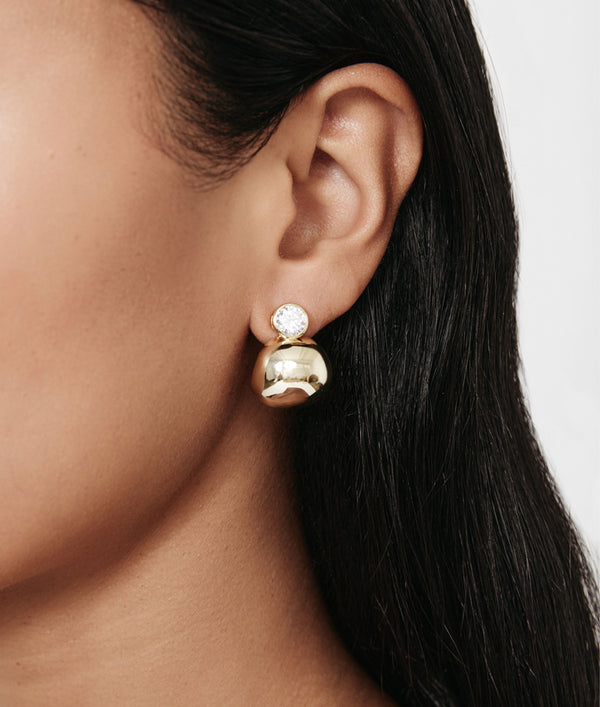 shashi Bezel Gold Earring