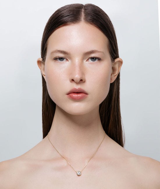 Shashi Bezel Solitaire Moissanite Necklace