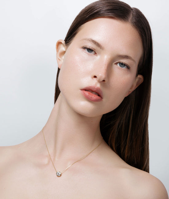 Shashi Bezel Solitaire Moissanite Necklace