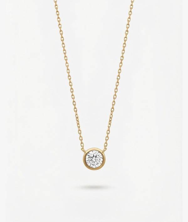shashi Bezel Solitaire Moissanite Necklace