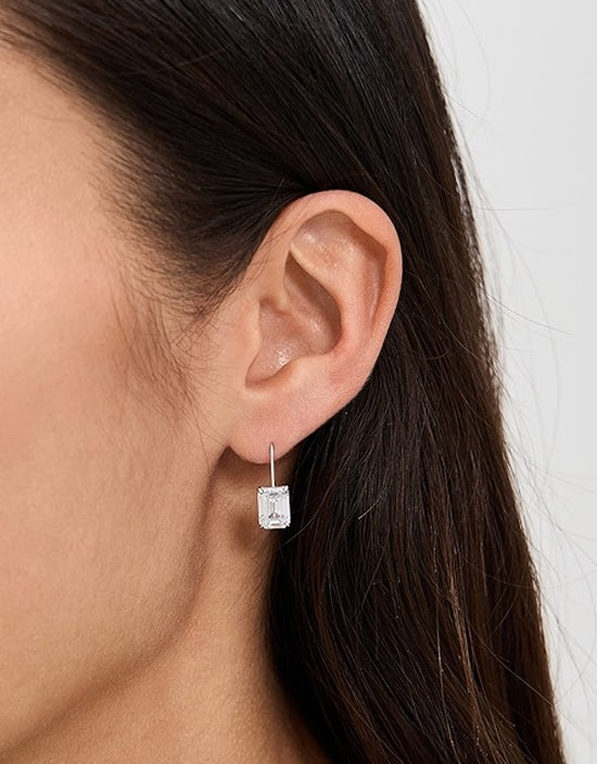 Shashi Emerald Baguette French Hook Earring