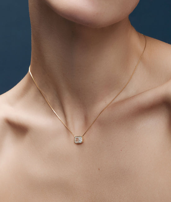 Shashi Emerald Baguette Necklace