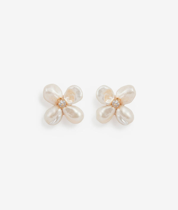 shashi Flower Pearl Earrings