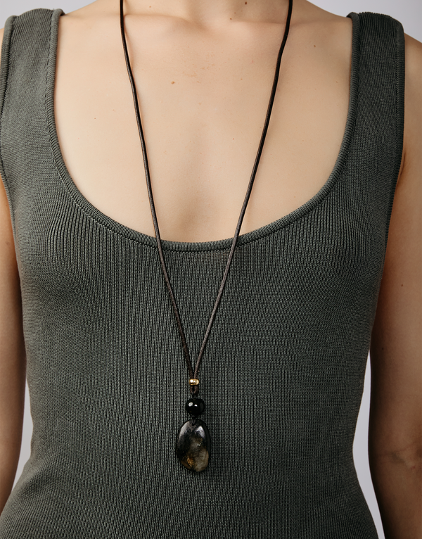 shashi Gemstone Pendant Necklace Long