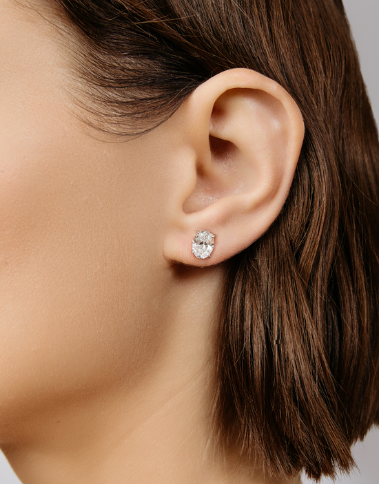 Shashi Oval Solitaire Stud Earring