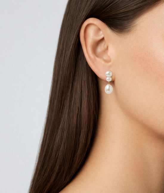 Shashi The Atelier Pearl Stack Earring