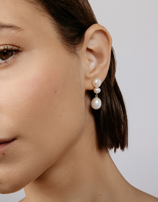 Shashi The Atelier Pearl Stack Earring