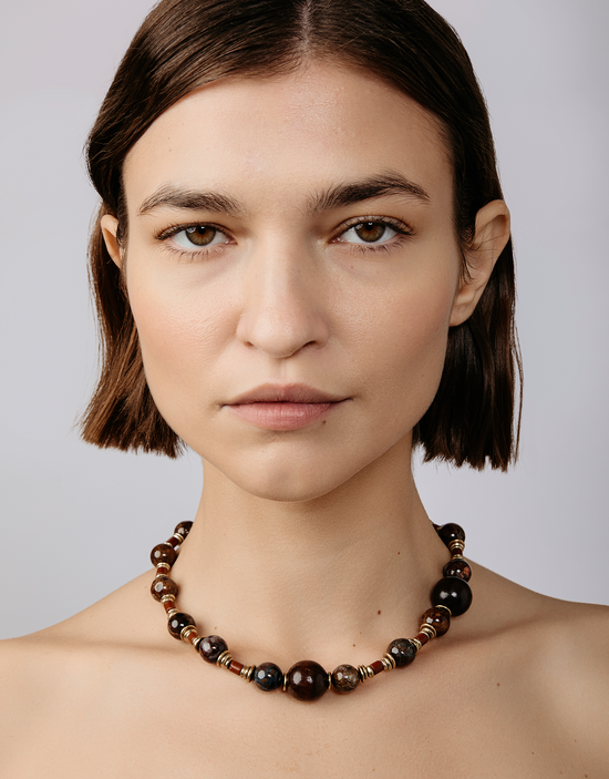 Shashi Wood And Gemstone Necklace