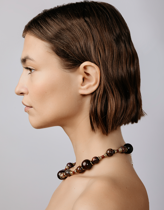 Shashi Wood And Gemstone Necklace