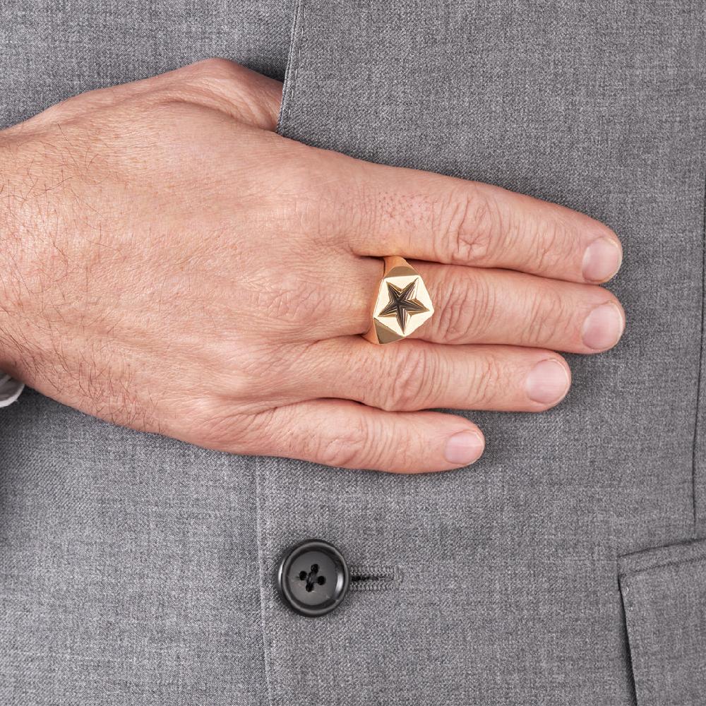 Shaun Leane Arc Star Signet Ring - Yellow Gold Vermeil