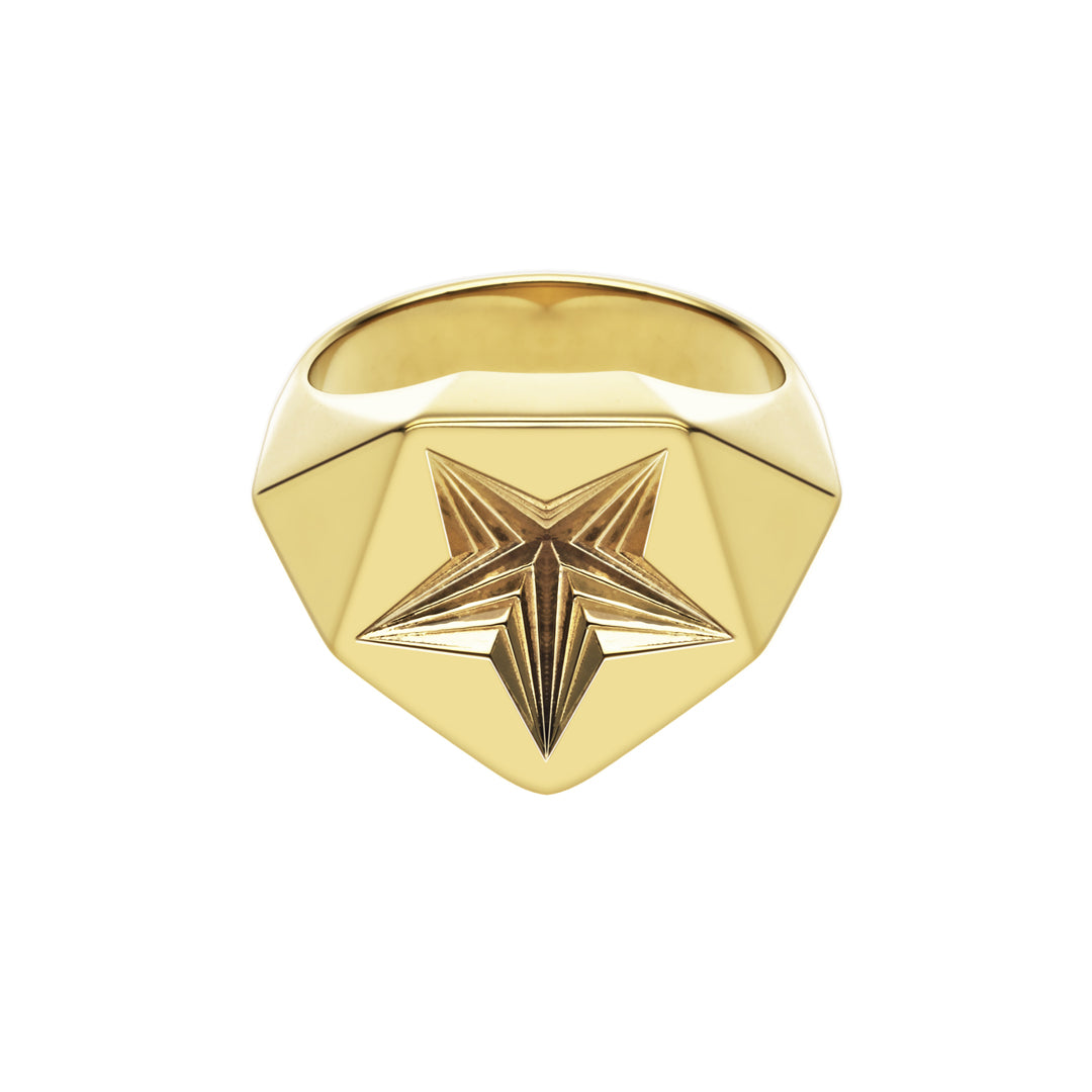 Shaun Leane Arc Star Signet Ring - Yellow Gold Vermeil