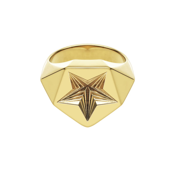 shaun leane Arc Star Signet Ring - Yellow Gold Vermeil