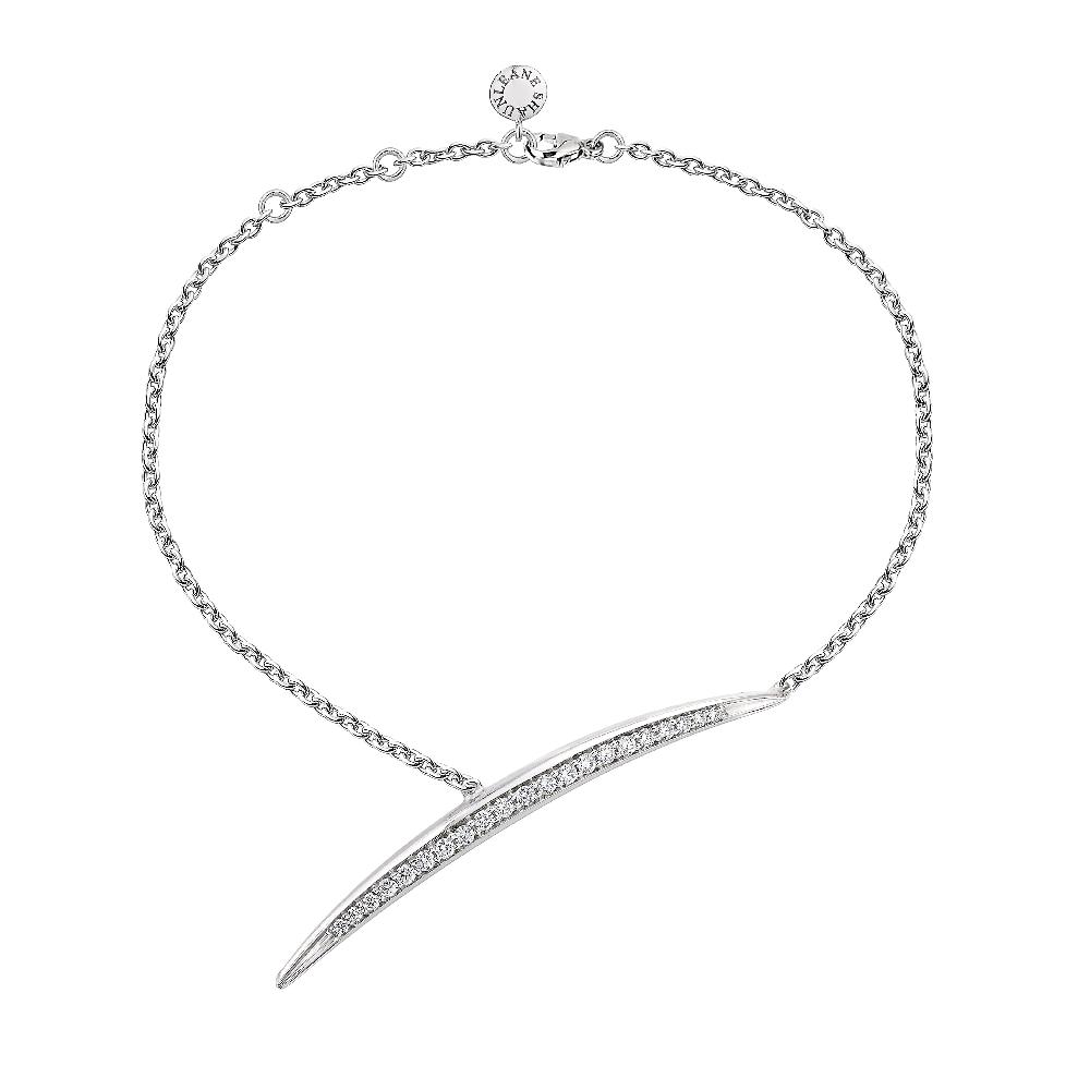Shaun Leane Armis Single Bar Bracelet - 18ct White Gold & Diamond Pavé
