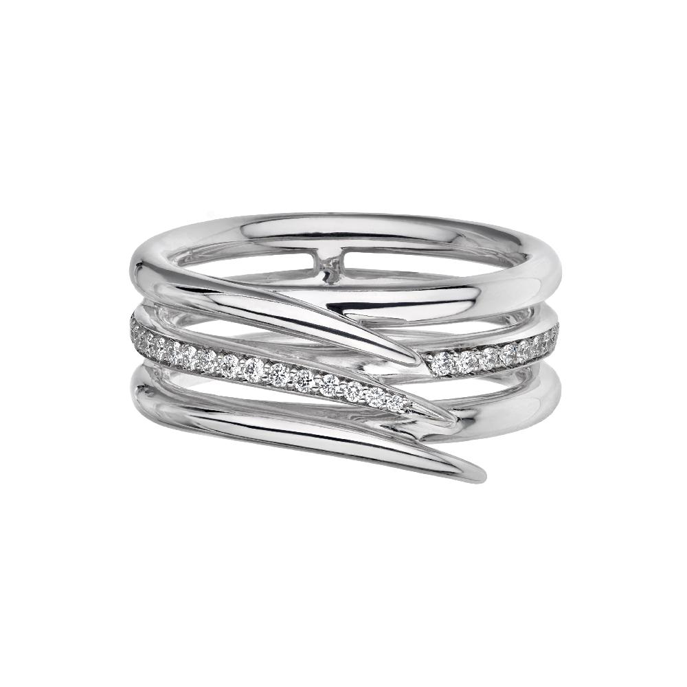 Shaun Leane Armis Single Row Ring - 18ct White Gold & Diamond Pavé