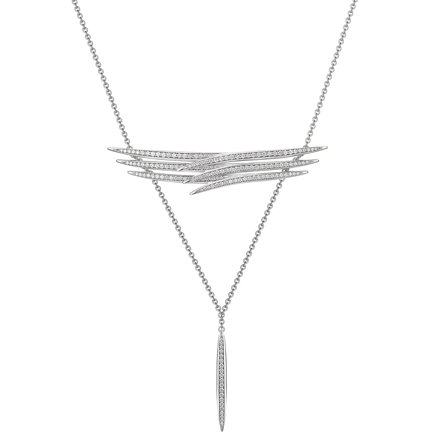 Shaun Leane Armis Triple Row Necklace - 18ct White Gold & Diamond Pavé