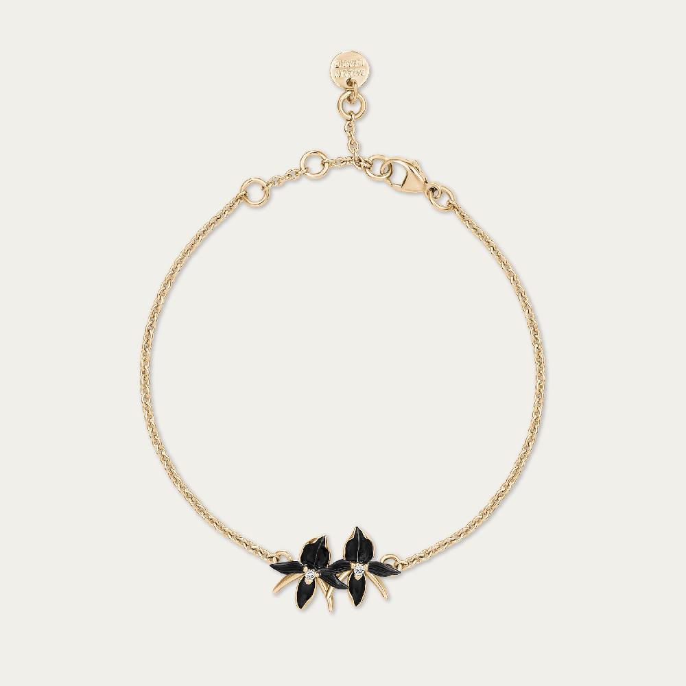 Shaun Leane Black Orchid Flower Bracelet - Yellow Gold Vermeil & Diamond