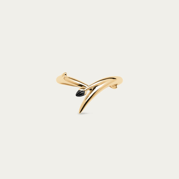 shaun leane Black Orchid Interlocking Bud Ring - Yellow Gold Vermeil
