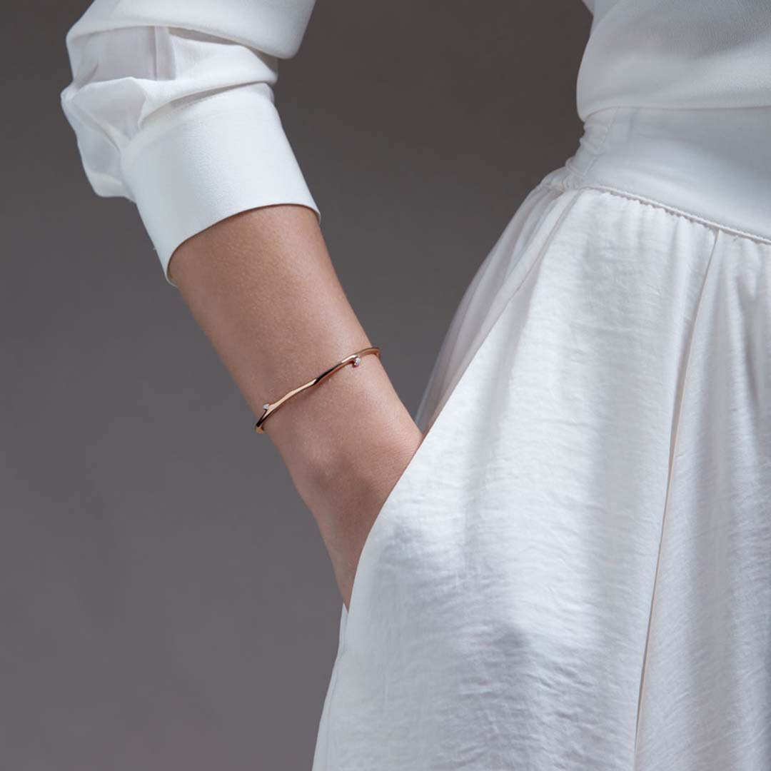 Shaun Leane Cherry Blossom Bangle - Rose Gold Vermeil & Diamond