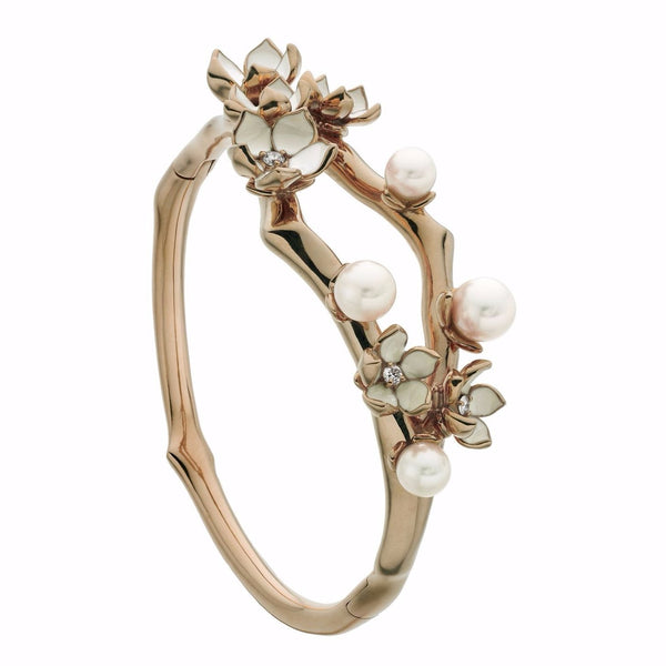 shaun leane Cherry Blossom Bangle - Rose Gold Vermeil Diamond & Pearl