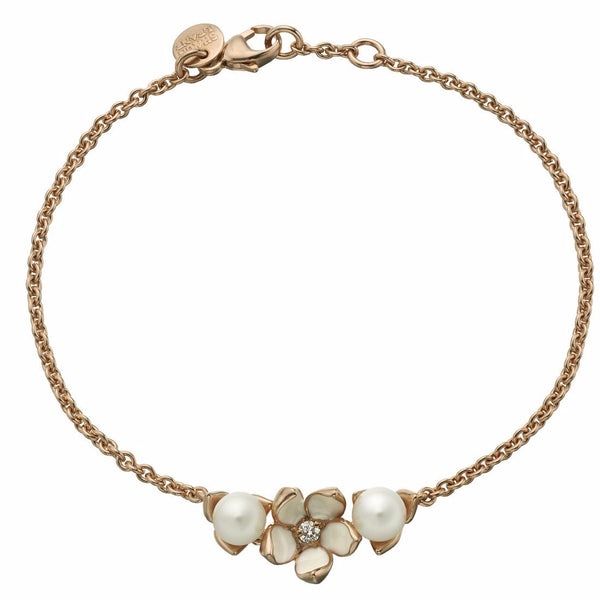 shaun leane Cherry Blossom Flower Bracelet - Rose Gold Vermeil Diamond & Pearl