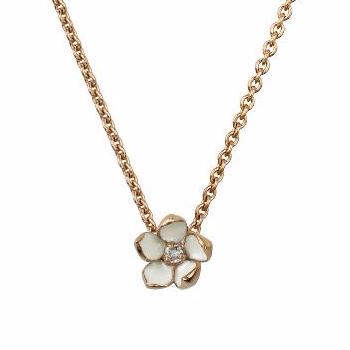 shaun leane Cherry Blossom Flower Pendant - Rose Gold Vermeil & Diamond