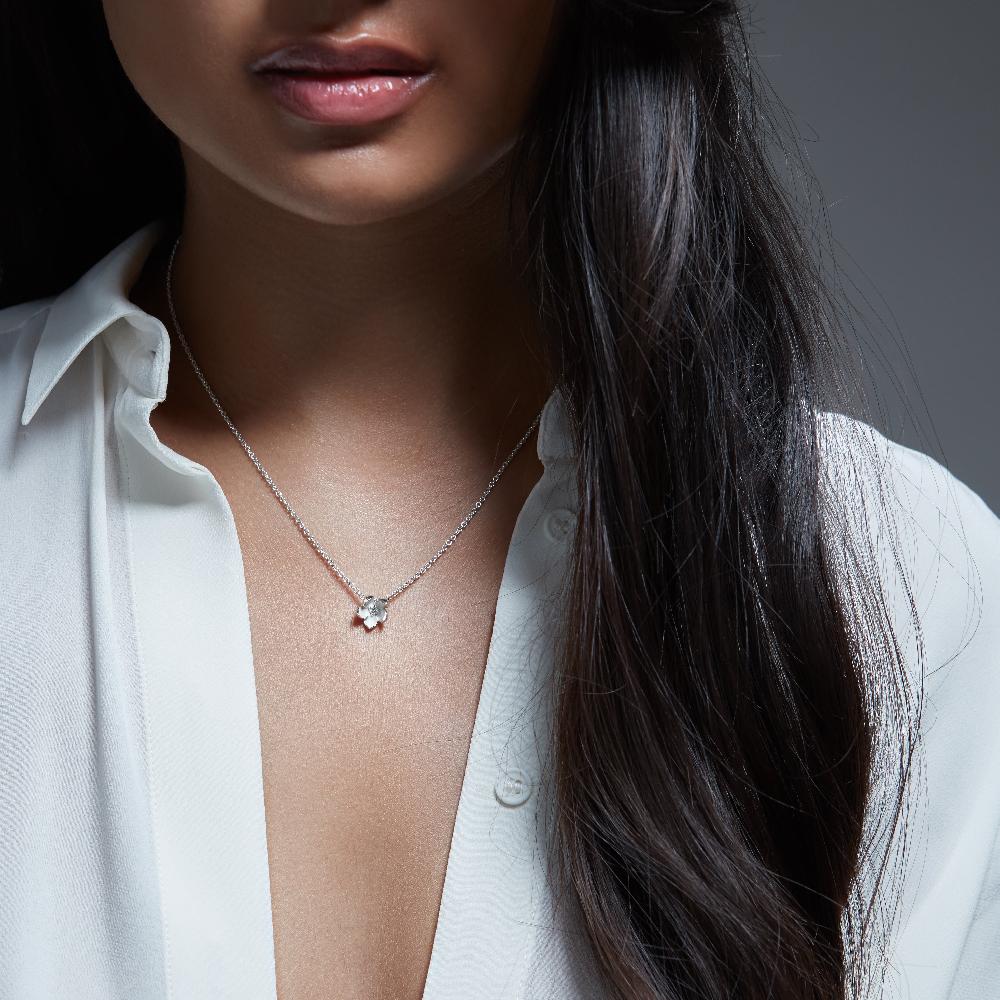 Shaun Leane Cherry Blossom Flower Pendant - Silver & Diamond