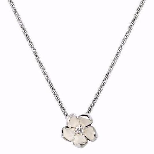 shaun leane Cherry Blossom Flower Pendant - Silver & Diamond