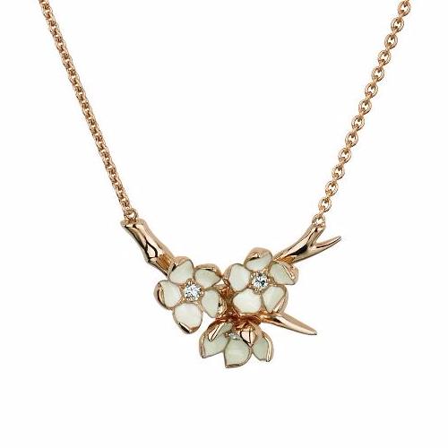 shaun leane Cherry Blossom Flower Posey Pendant - Rose Gold Vermeil & Diamond