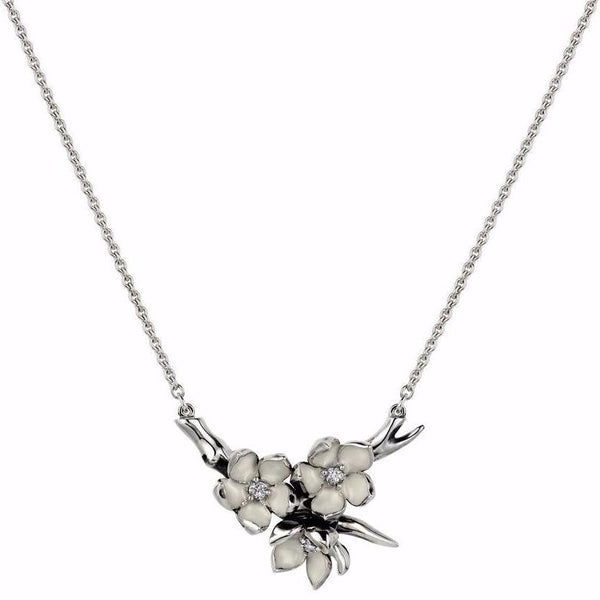 shaun leane Cherry Blossom Flower Posey Pendant - Silver & Diamond