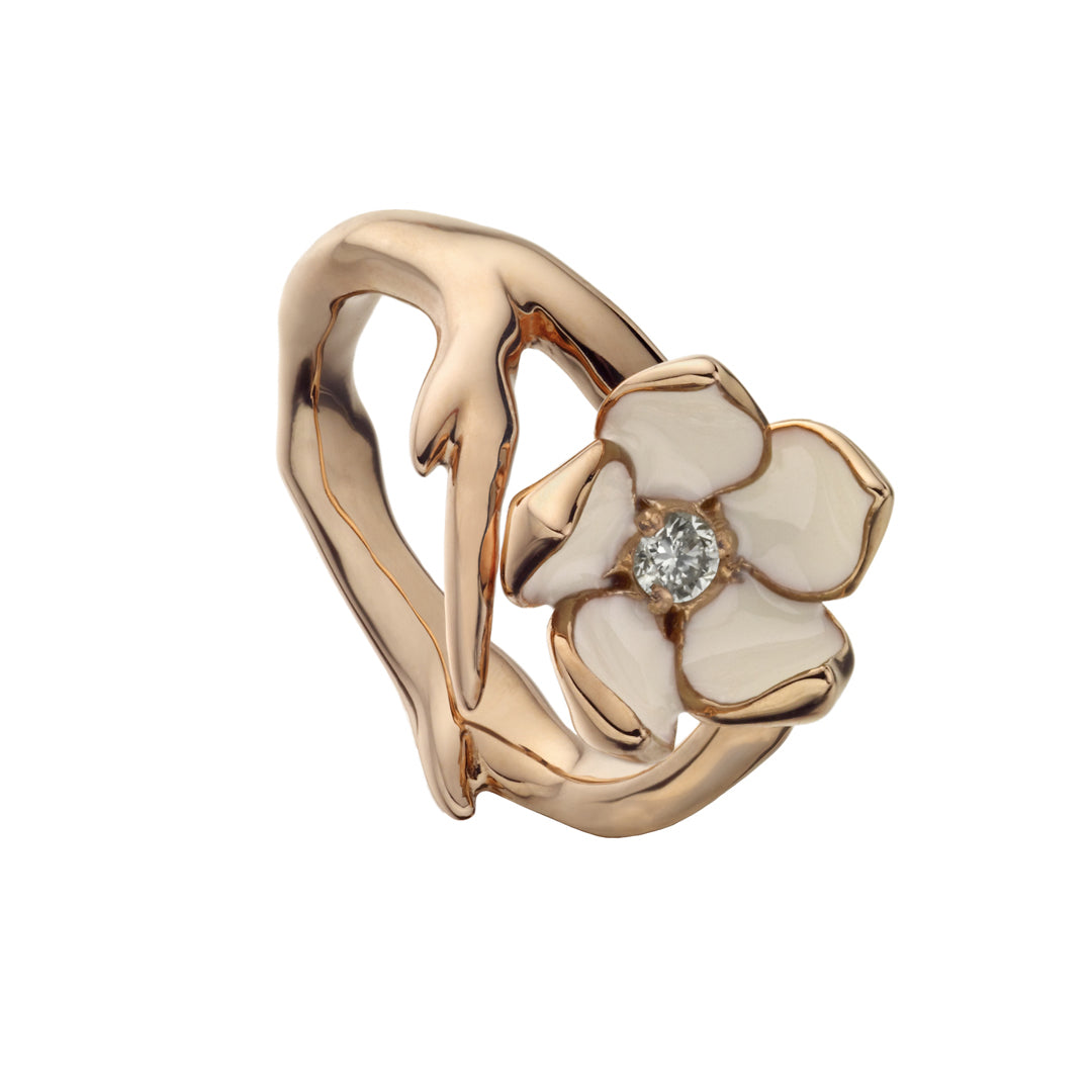 Shaun Leane Cherry Blossom Flower Ring - Rose Gold Vermeil & Diamond