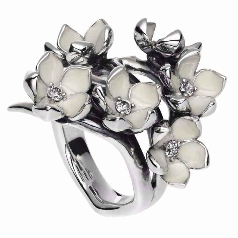 Shaun Leane Cherry Blossom Full Flower Ring - Silver & Diamond