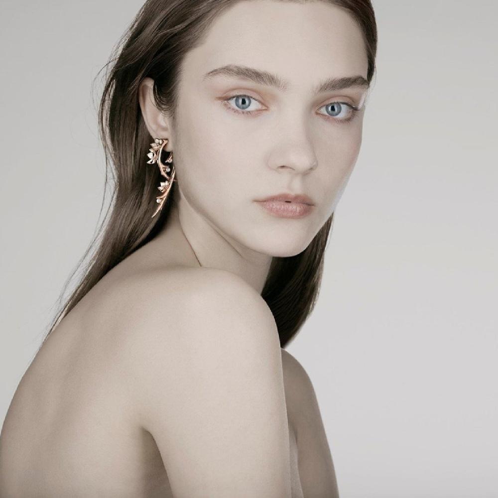Shaun Leane Cherry Blossom Hook Earrings - Rose Gold Vermeil Diamond & Pearl