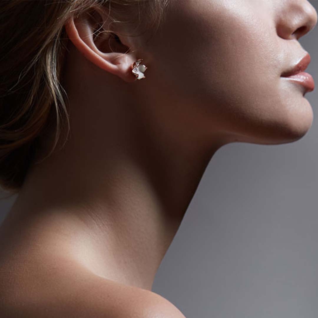 Shaun Leane Cherry Blossom Large Flower Earrings - Rose Gold Vermeil & Diamond