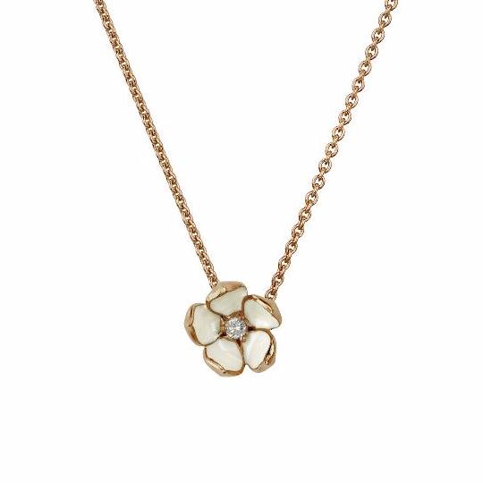 shaun leane Cherry Blossom Large Flower Pendant - Rose Gold Vermeil & Diamond
