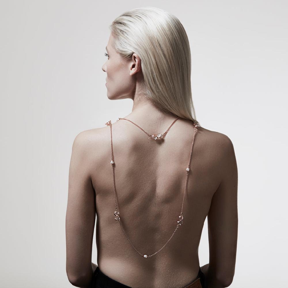 Shaun Leane Cherry Blossom Sautoir - Rose Gold Vermeil Diamond & Pearl
