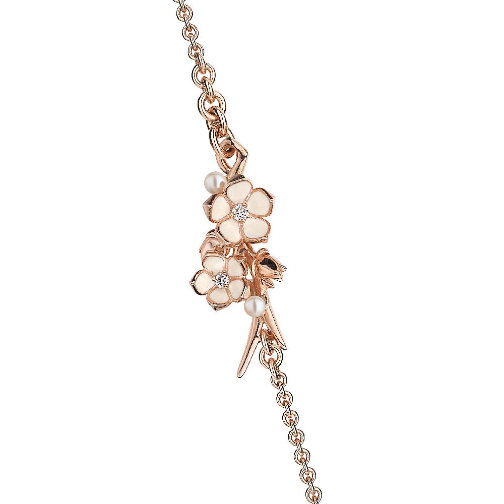 Shaun Leane Cherry Blossom Sautoir - Rose Gold Vermeil Diamond & Pearl