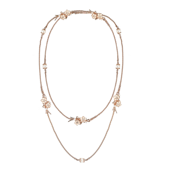 shaun leane Cherry Blossom Sautoir - Rose Gold Vermeil Diamond & Pearl