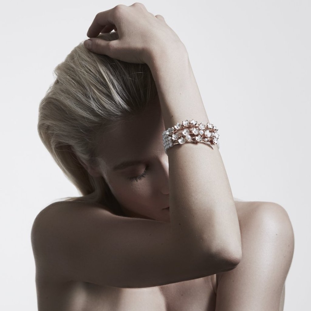 Shaun Leane Cherry Blossom Strand Bracelet - Rose Gold Vermeil Diamond & Pearl