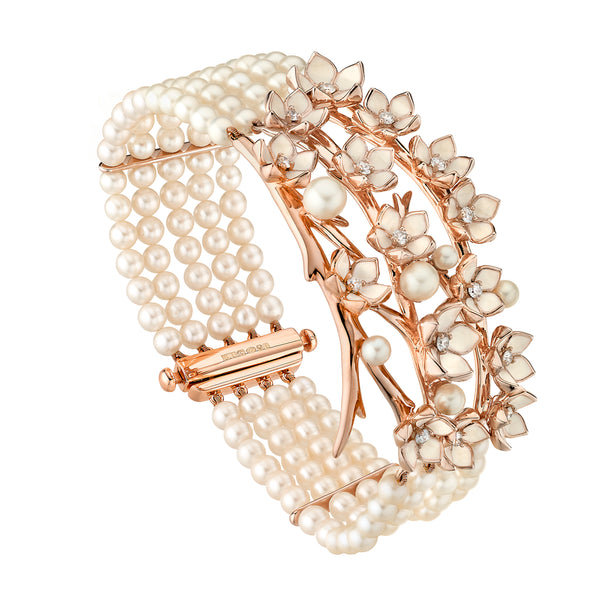 shaun leane Cherry Blossom Strand Bracelet - Rose Gold Vermeil Diamond & Pearl