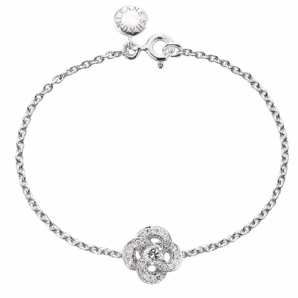 Shaun Leane Entwined Petal Flower Bracelet - 18ct White Gold & 0.10ct Diamond