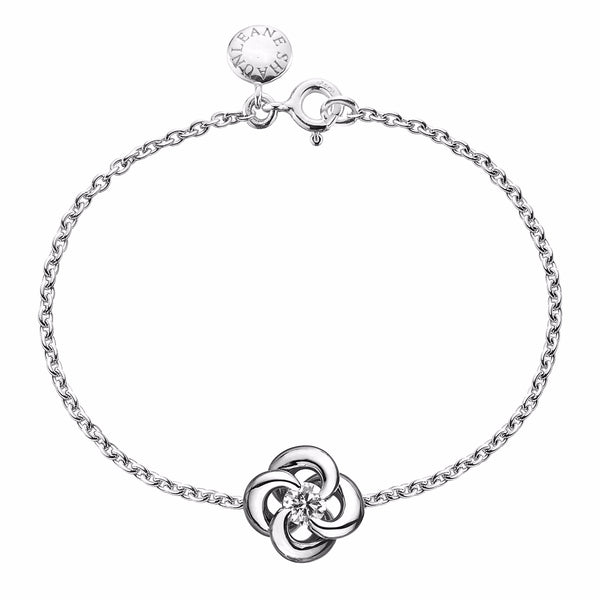 shaun leane Entwined Petal Flower Bracelet - 18ct White Gold & 0.10ct Diamond