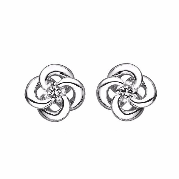 shaun leane Entwined Petal Flower Earrings - 18ct White Gold