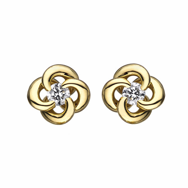 shaun leane Entwined Petal Flower Earrings - 18ct Yellow Gold
