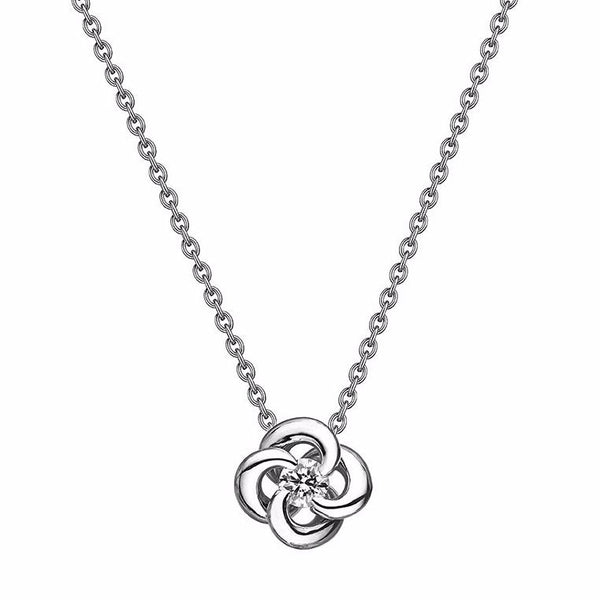 shaun leane Entwined Petal Flower Necklace - 18ct White Gold