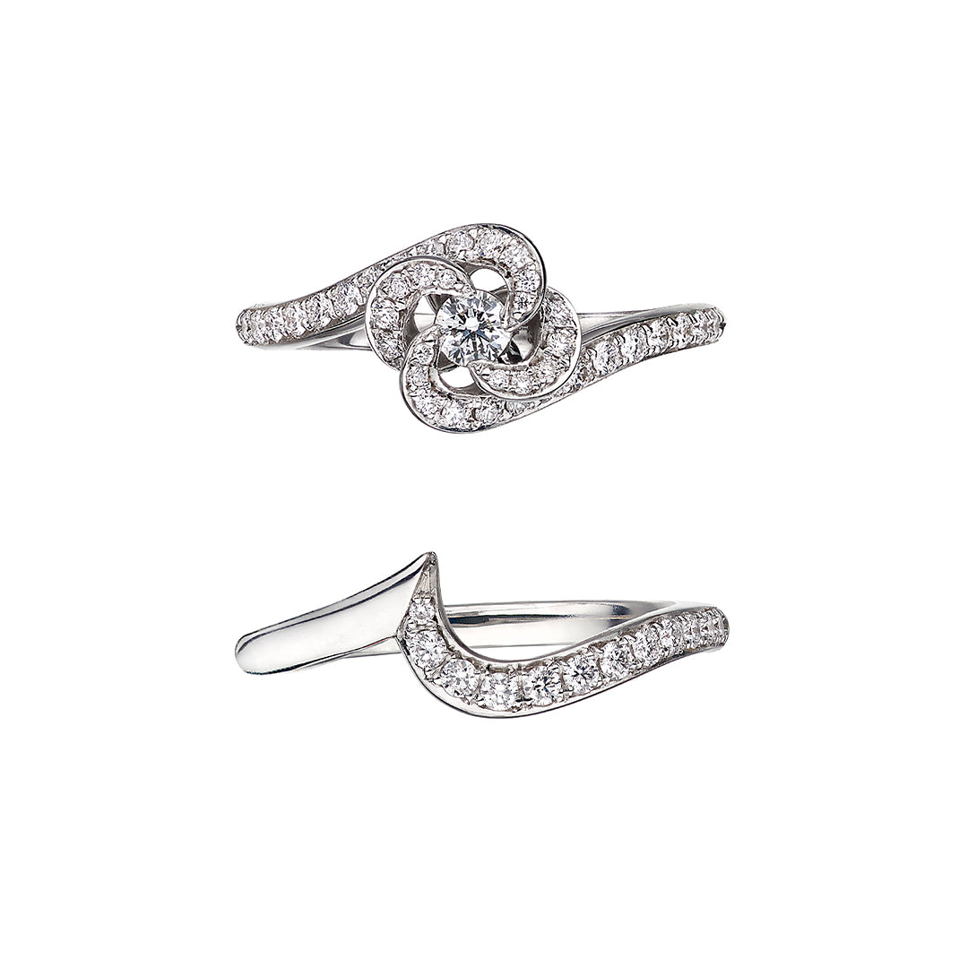 Shaun Leane Entwined Petal10 Engagement Ring - 18ct White Gold & 0.34ct Diamond