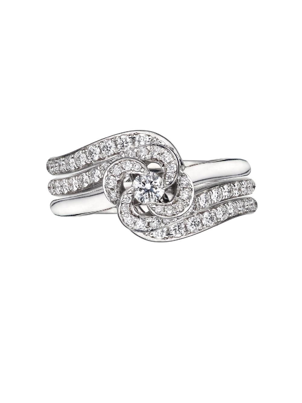 Shaun Leane Entwined Petal10 Engagement Ring - 18ct White Gold & 0.34ct Diamond