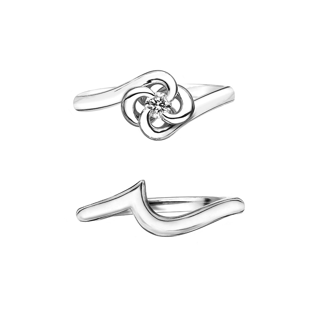 Shaun Leane Entwined Petal10 Engagement Ring - 18ct White Gold & 0.10ct Diamond