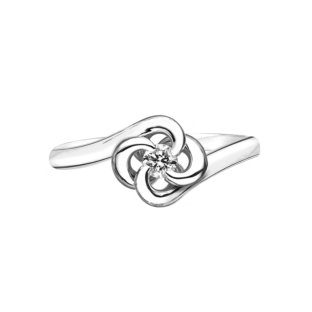 Shaun Leane Entwined Petal10 Engagement Ring - 18ct White Gold & 0.10ct Diamond